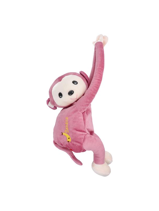 Pojemnik na chusteczki w kształcie małpy zawieszany różowy