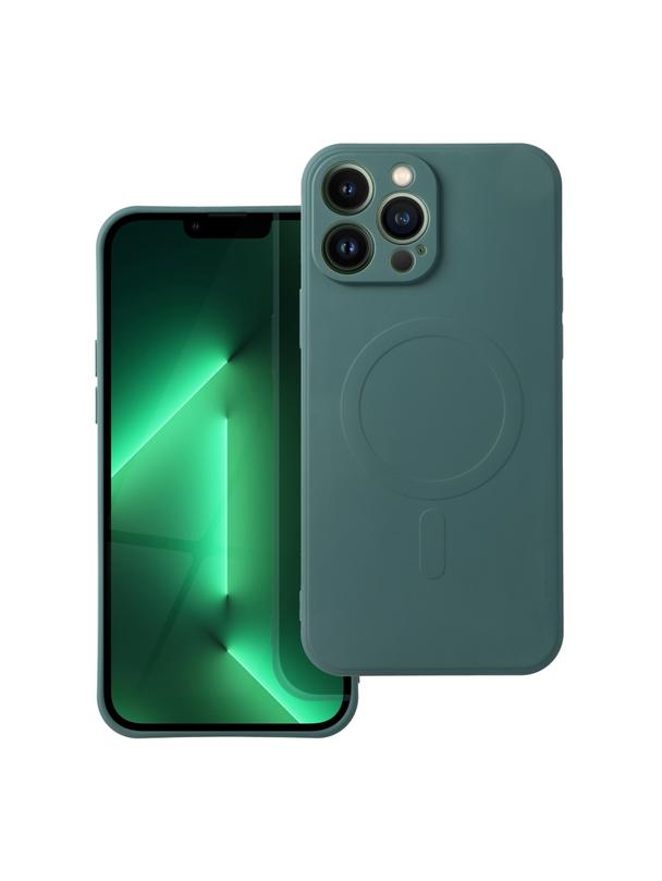 Futerał SILICONE MAG COVER kompatybilny z MagSafe do IPHONE 13 Pro ciemny zielony
