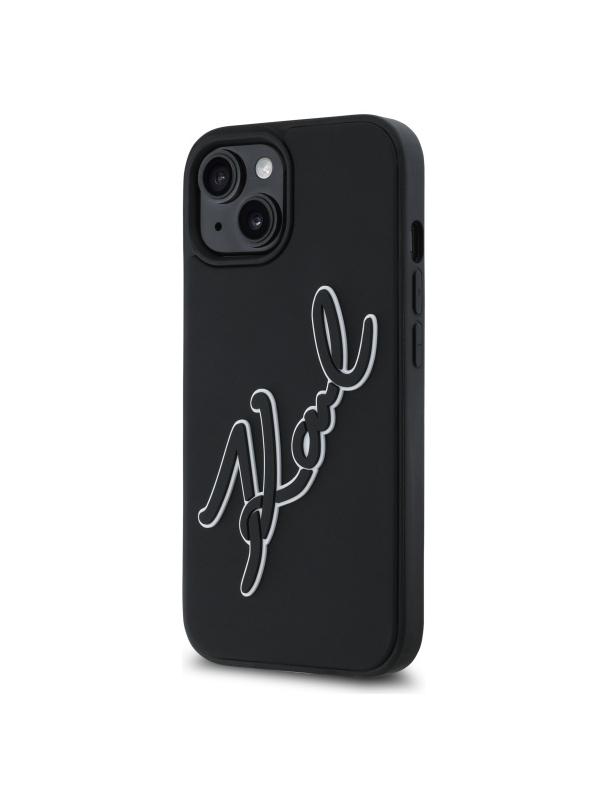 KARL LAGERFELD futerał do IPHONE 15 KLHCP15S3DRKSDLK (3D Rubber Signature) black