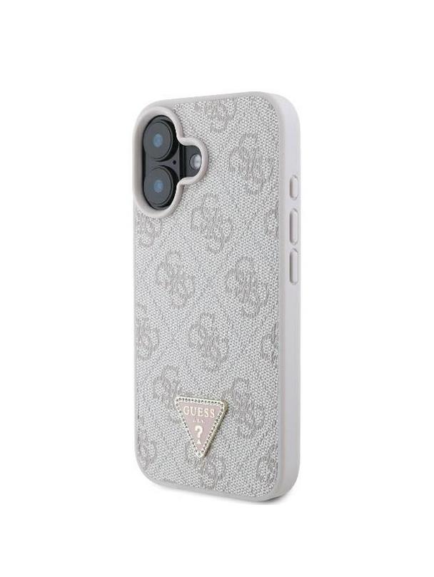 GUESS futerał do IPHONE 16 GUHCP16SP4TDPP (PU Leather 4G Triangle Strass) różowy