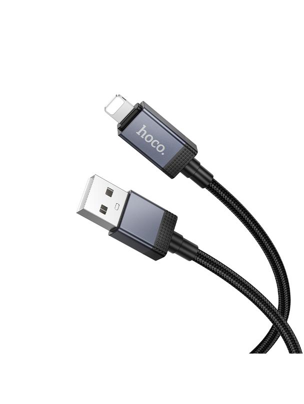 Kabel USB A do Lightning Hoco 2,4A z wyświetlaczem 1 m X118 czarny