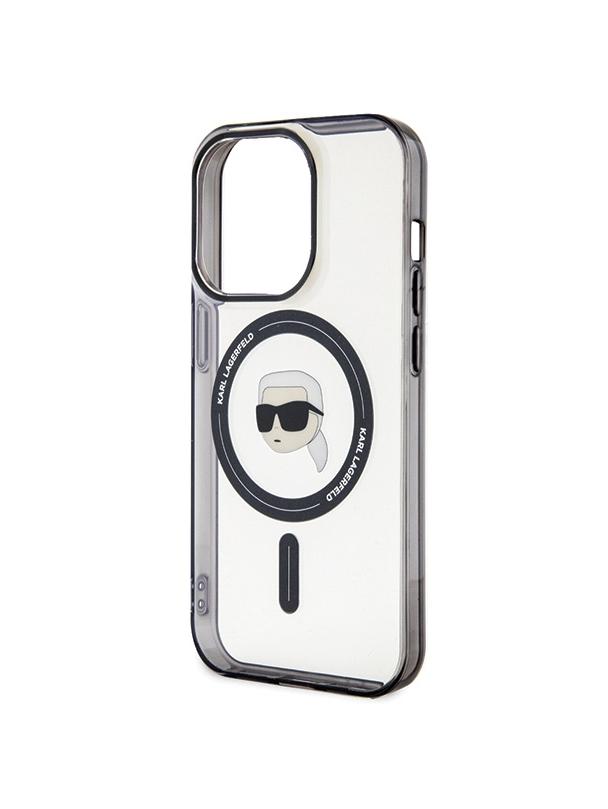 KARL LAGERFELD futerał do IPHONE 15 Pro KLHMP15LHKHNOTK (Karl Head + MAG) transparentny