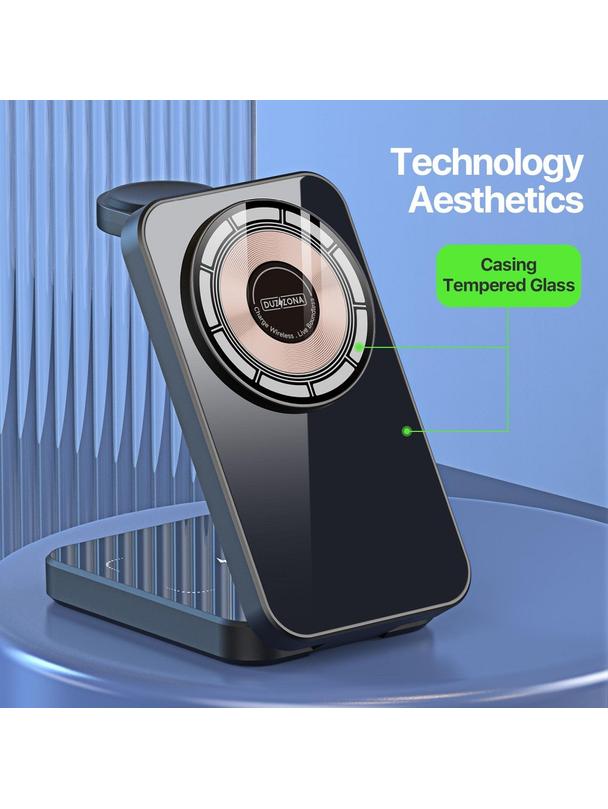 DUZZONA W17 - ładowarka indukcyjna składana 3w1 kompatybilna z MagSafe 15W czarna