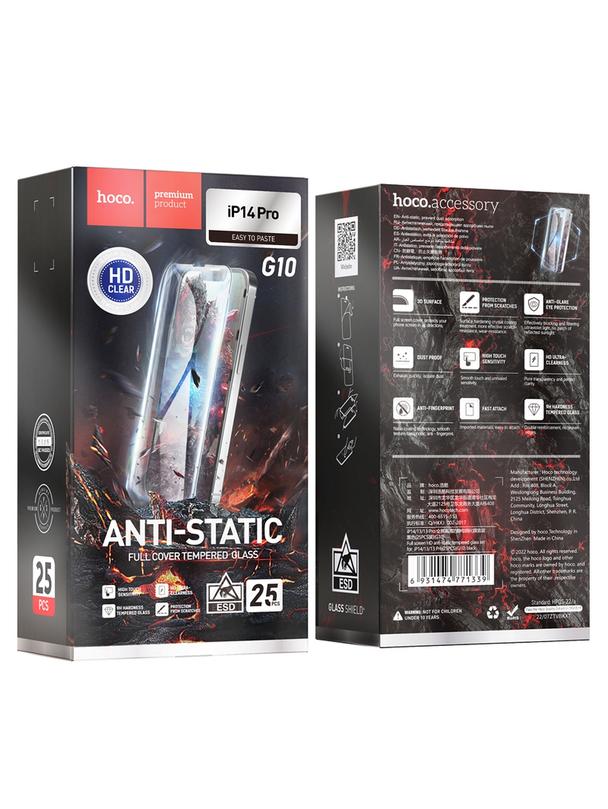 Szkło hartowane do iPhone 14 PRO Hoco HD Anti-static 25 sztuk G10