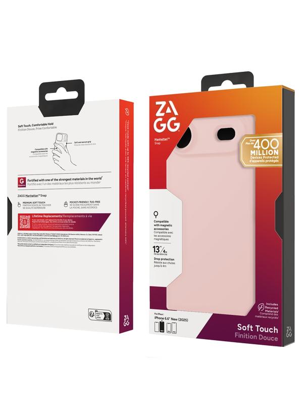 ZAGG futerał MANHATTAN SNAP kompatybilny z MagSafe do IPHONE 17 Air pink blush