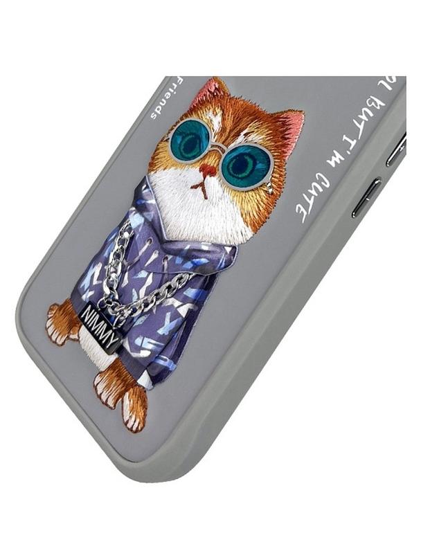 NIMMY futerał GLASSES COOL CAT do IPHONE 16 szary