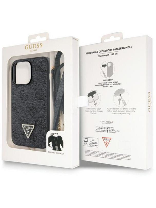 GUESS futerał do IPHONE 13 Pro Max GUHCP13XP4TDSCPK (Metal Logo Starss Crossbody) czarny