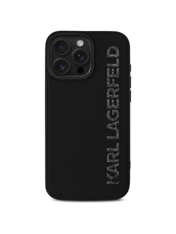 KARL LAGERFELD futerał do IPHONE 16 Pro KLHCP16LRBKGVCK (3D Rubber Elongated Glitter) czarny