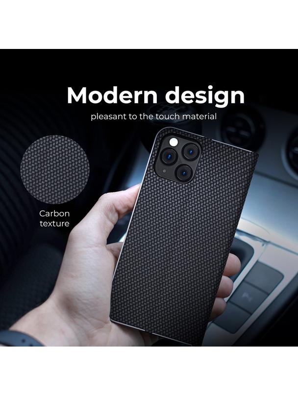 Kabura LUNA Book Carbon do SAMSUNG A52 5G / A52 LTE ( 4G ) / A52s 5G czarny