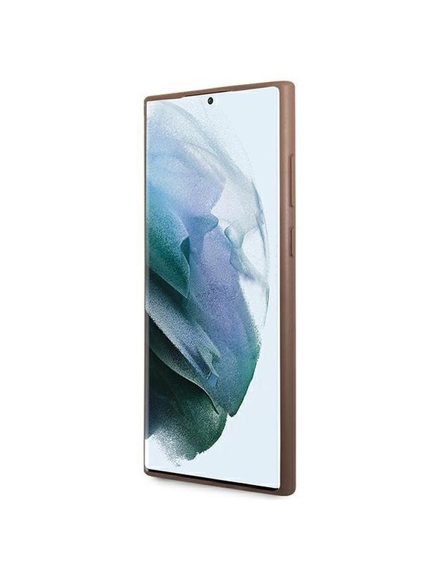 GUESS futerał do SAMSUNG S22 Ultra GUHCS22LG4GFBR (4G Metal Gold Logo) brązowy