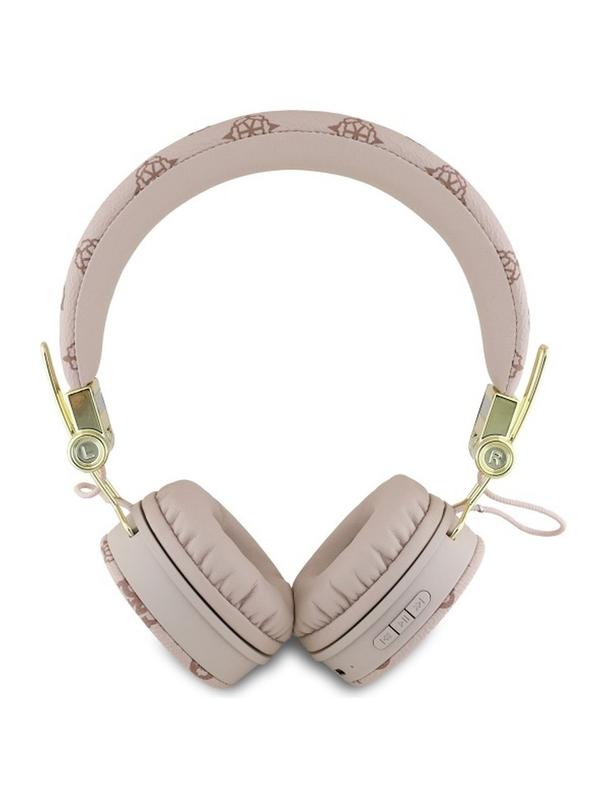 GUESS słuchawki bezprzewodowe bluetooth nagłowne ENC GUBH70EPOSMW (PU 4G Peony Script Round Shape) brązowe