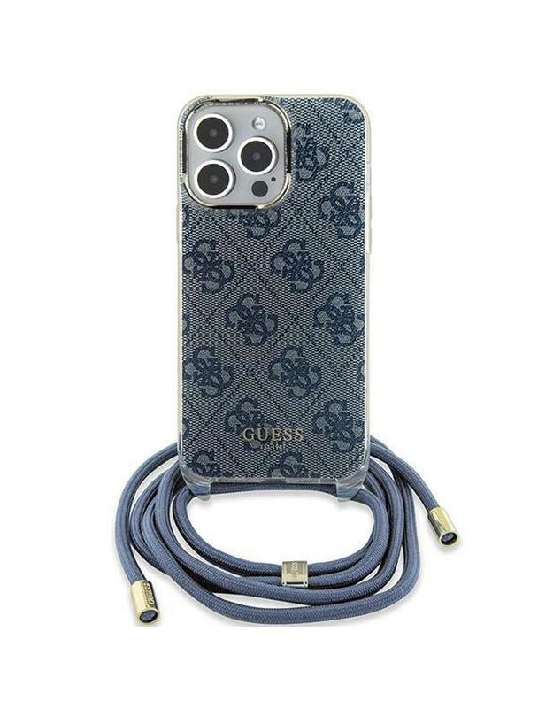 GUESS futerał do IPHONE 15 GUHCP15SHC4SEB (Crossbody Cord 4G Print) niebieski