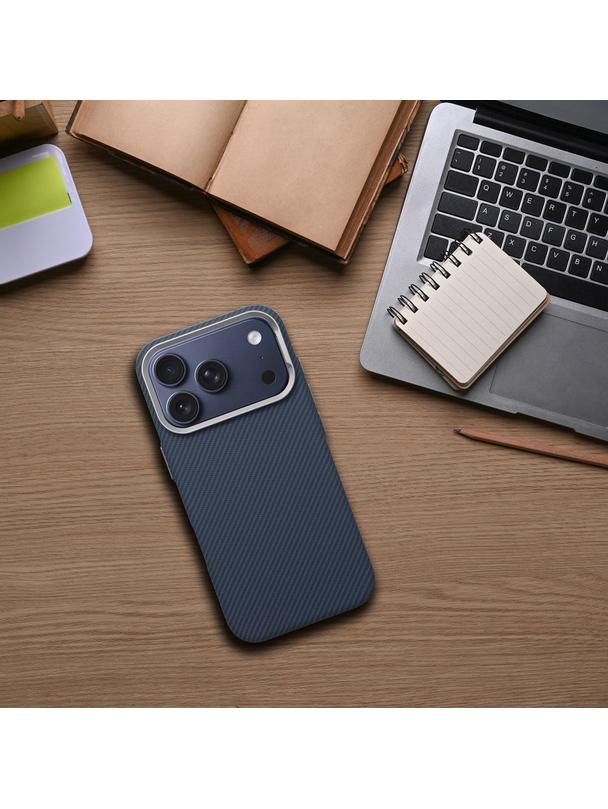 Futerał do iPhone 16 PRO MAX Kevlar zgodny z MagSafe niebieski