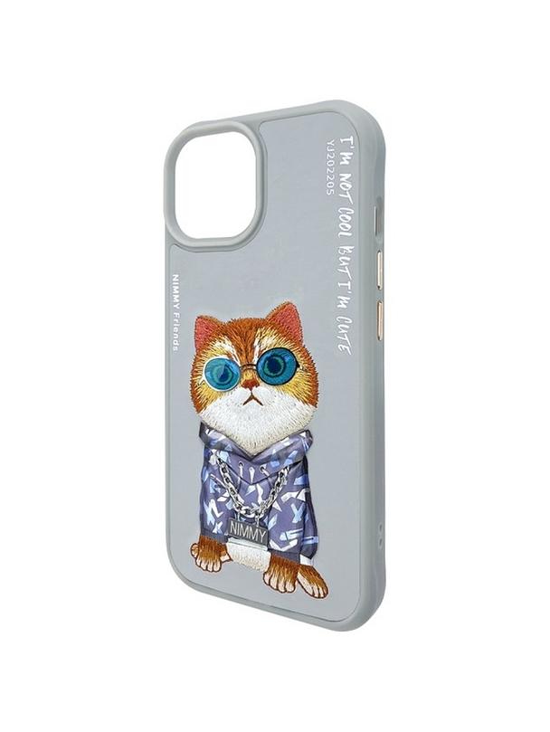 NIMMY futerał GLASSES COOL CAT do IPHONE 15 szary