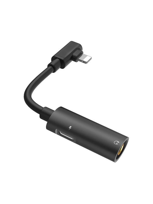 Adapter AUX 2w1 USB C do Jack 3,5 mm / USB C Hoco LS19 czarny