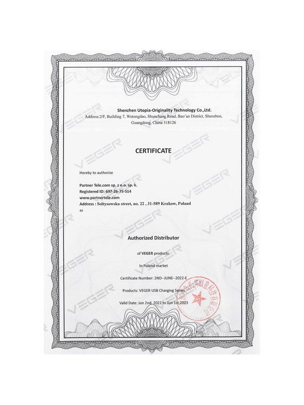 Powerbank Veger S20 (W2053) PD QC3.0 2A 22,5W 20000 mAh czarny