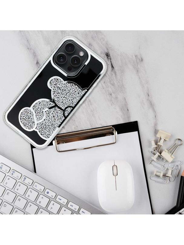 Futerał TEDDY BEAR do IPHONE 7 / 8 / SE 2020 / SE 2022 srebrny