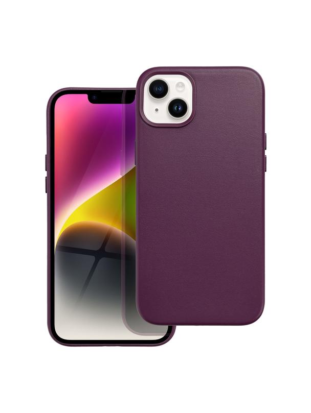 Futerał LEATHER MAG COVER kompatybilny z MagSafe do IPHONE 14 Plus ciemny fioletowy