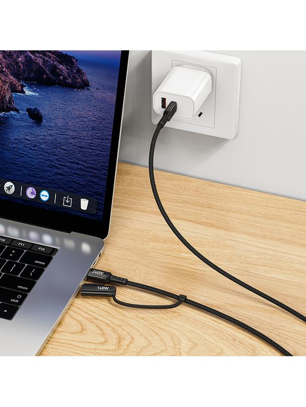 Kabel 2w1 USB C do USB C / Mag3 Hoco 240W 1,8 m U142 czarny