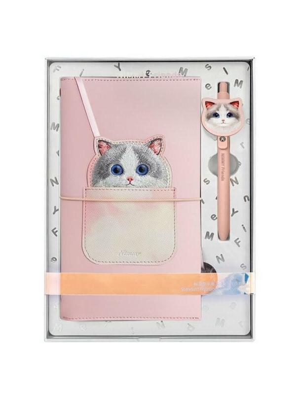 NIMMY zestaw 2w1 notatnik + długopis BIG EYED PET 2.0 Cat różowy