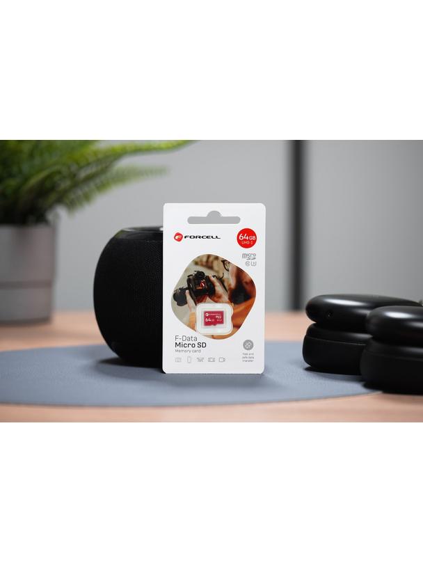 Karta microSD 64GB U3 class 10 Forcell F-Data czerwona