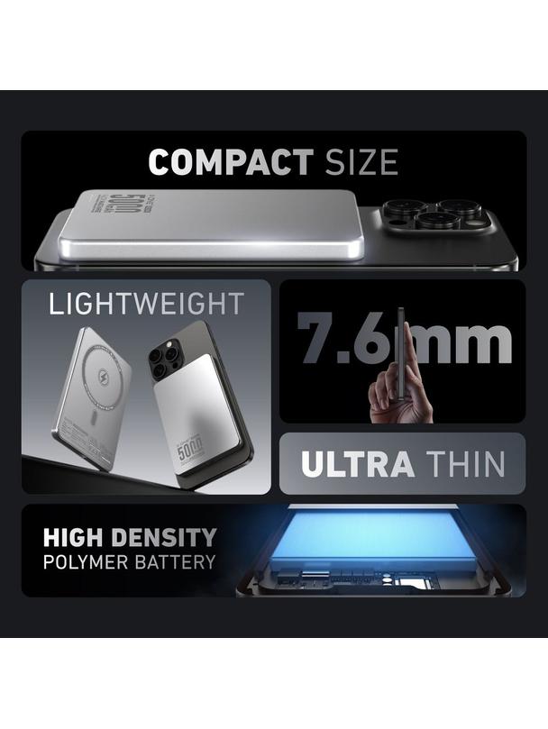 X-ONE Razor Magcharge Ultraslim (7,6mm) power bank kompatybilny z MagSafe 5000mAh