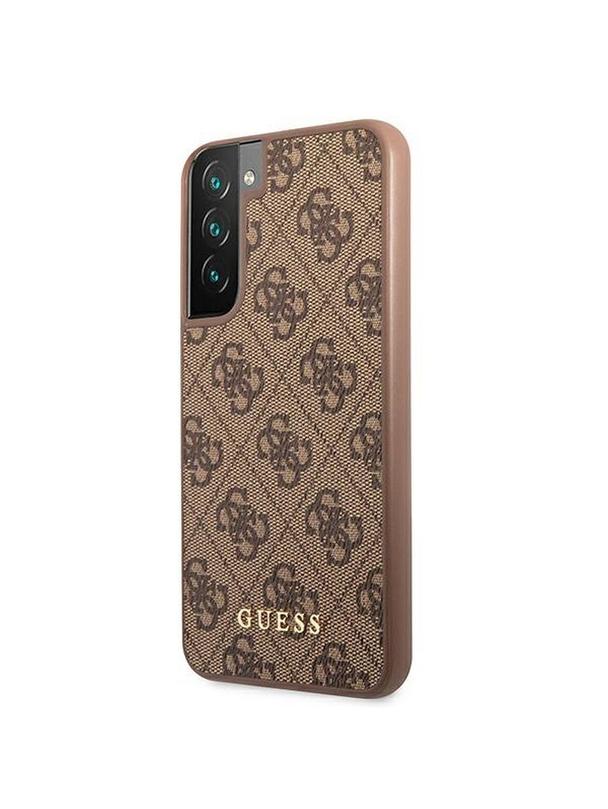 GUESS futerał do SAMSUNG S22 GUHCS22SG4GFBR (4G Metal Gold Logo) brązowy