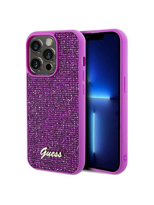 GUESS futerał do IPHONE 14 Pro Max GUHCP14XPMSDGSF (Disco Script Metal) fuksja