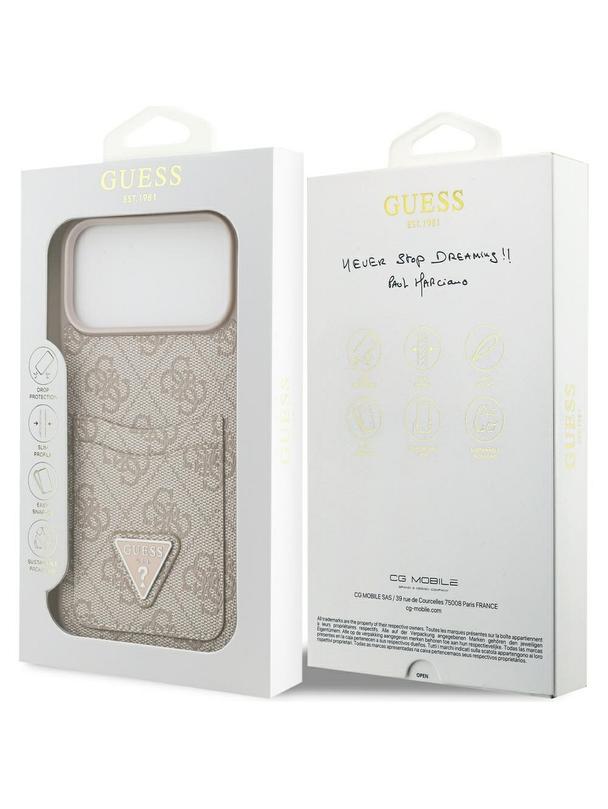 GUESS futerał do IPHONE 17 Pro Max GUHCP17XP4TPP (4G Double Card Triangle) różowy