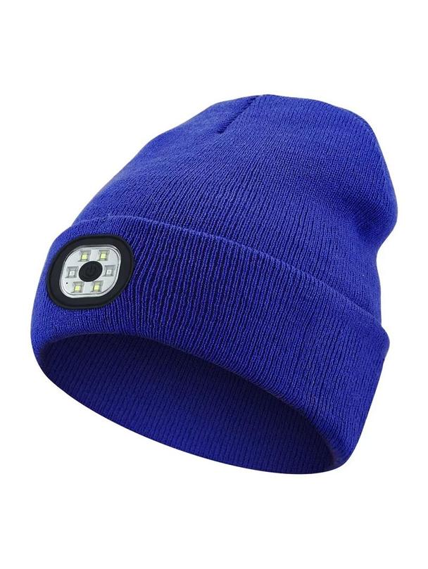 Czapka z latarką LED niebieska