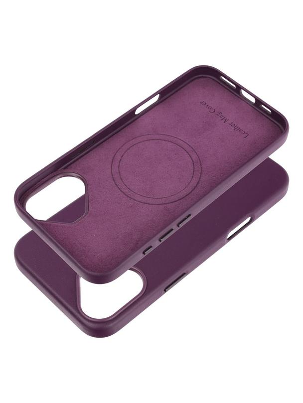 Futerał LEATHER MAG COVER kompatybilny z MagSafe do IPHONE 16 Plus ciemny fioletowy