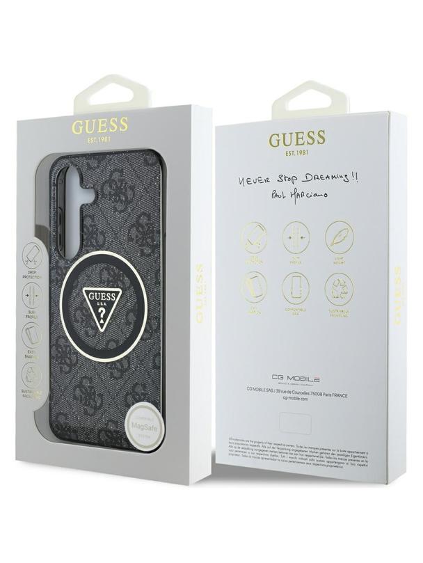 GUESS futerał do SAMSUNG S25 GUHMS25SHG4PRTGK (Magnetic IML Metal Glitter 4G Circle Triangle) czarny