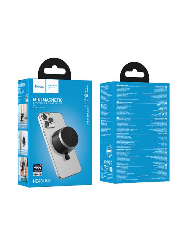 Głośnik bluetooth 8W 3h Hoco z wbudowanym magnesem HC43 czarny