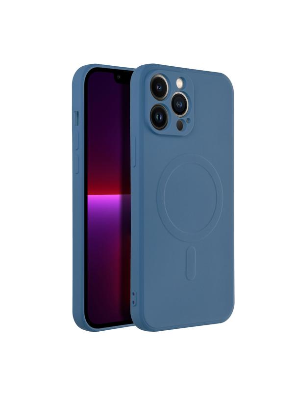 Futerał SILICONE MAG COVER kompatybilny z MagSafe do IPHONE 13 Pro Max niebieski