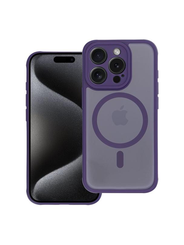 Futerał do iPhone 15 PRO Full Matte Mag Cover zgodny z MagSafe fioletowy