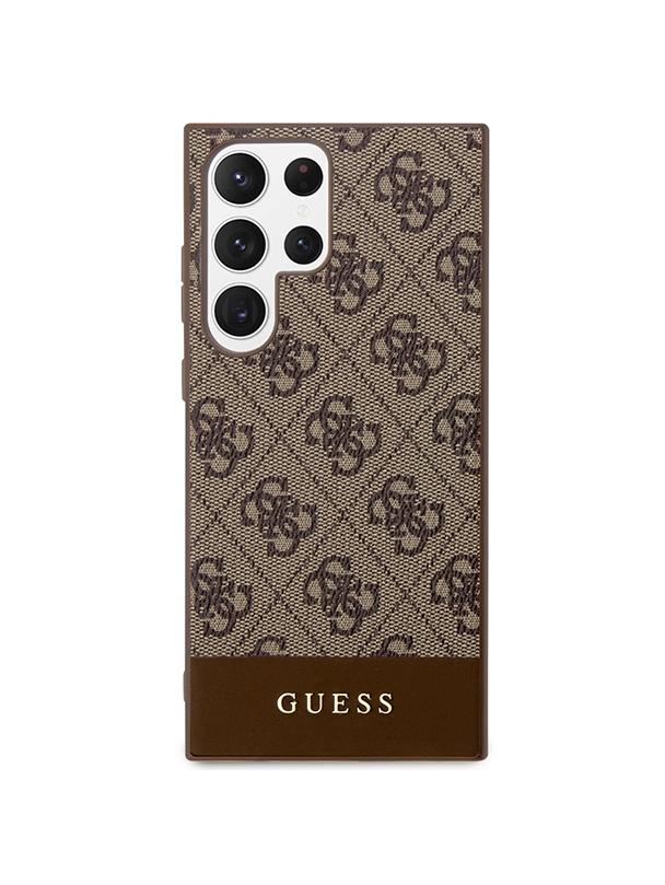 GUESS futerał do SAMSUNG S24 Ultra GUHCS24LG4GLBR (4G Bottom Stripe) brązowy