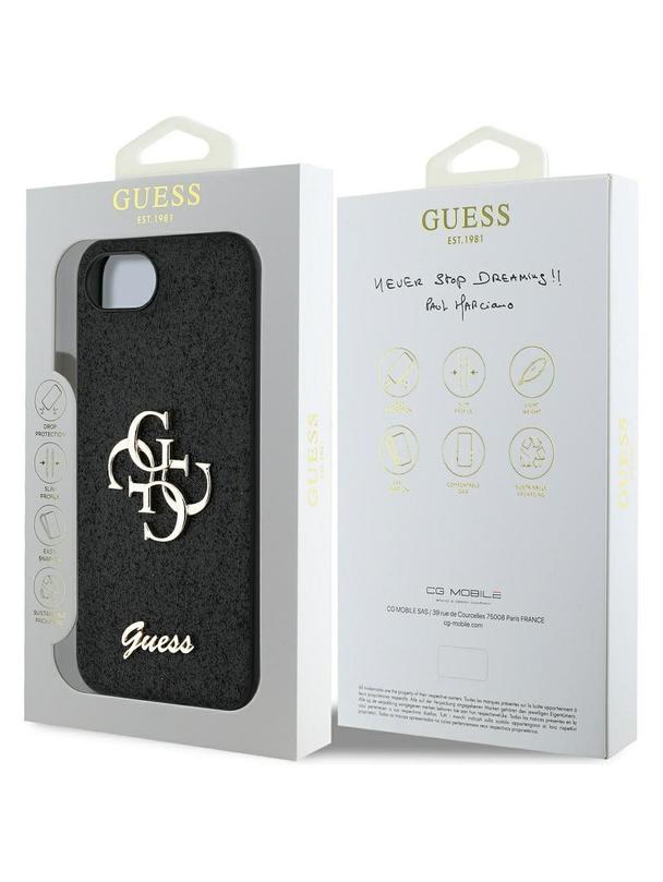GUESS futerał do IPHONE 16e (SE 4 2025) GUHCPSE4HG4SGK (Fixed Glitter Big 4G) czarny