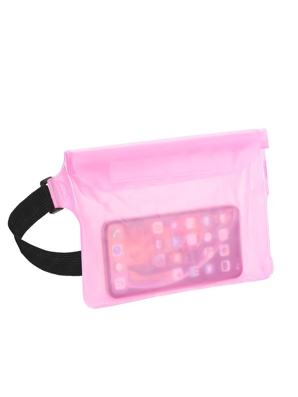 Etui na telefon uniwersalne wodoodporne z zapięciem na pasek różowe