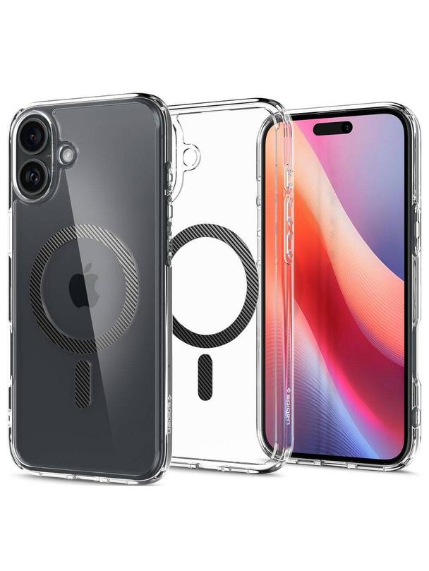 SPIGEN futerał ULTRA HYBRID MAG kompatybilny z MagSafe do IPHONE 16 carbon fiber