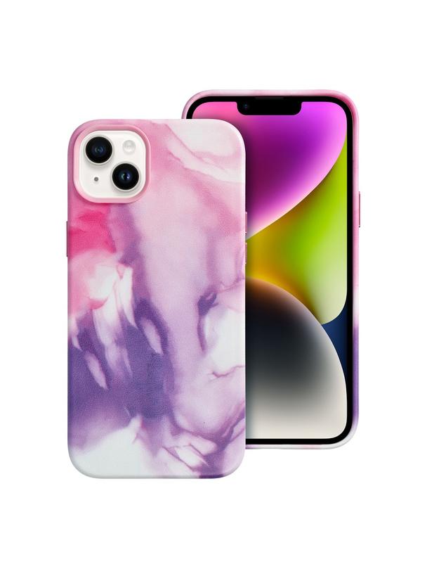 Futerał LEATHER MAG COVER kompatybilny z MagSafe do IPHONE 14 Plus purple splash