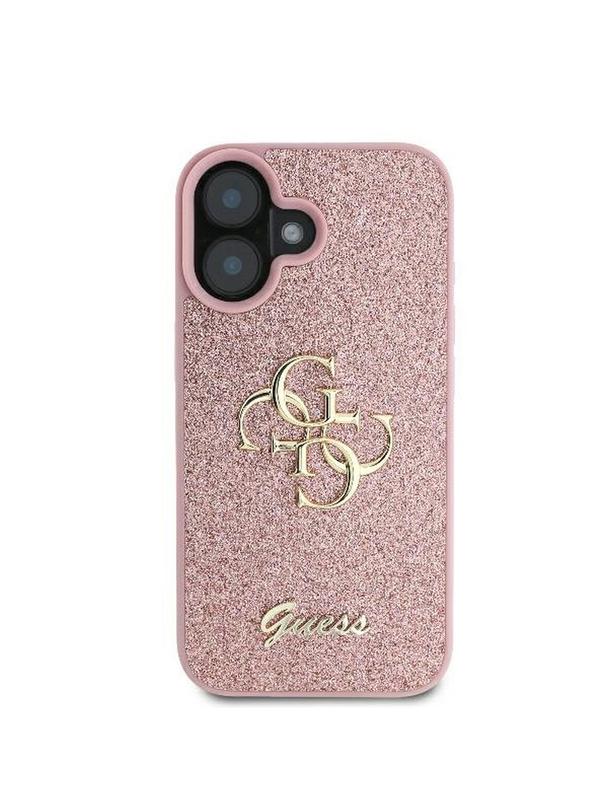 GUESS futerał do IPHONE 16 Plus GUHCP16MHG4SGP (Fixed Glitter Big 4G) różowy