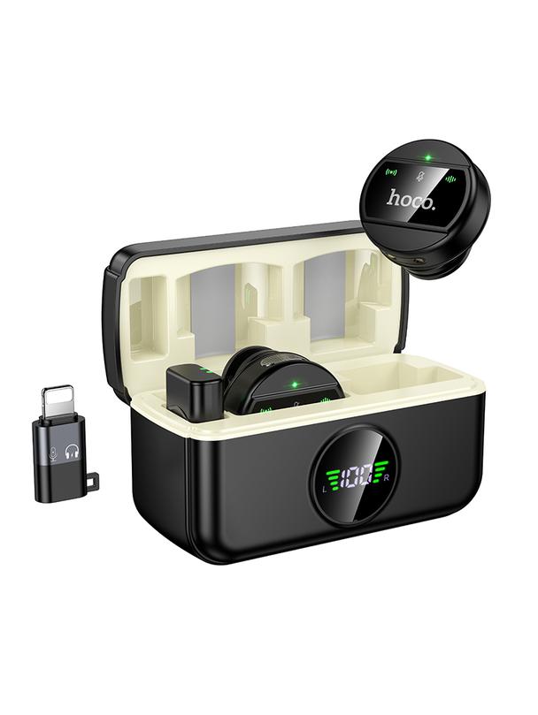 Mikrofon bezprzewodowy 2w1 Lightning / USB C Hoco L22 czarny