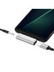 Adapter AUX 2w1 USB C do Jack 3,5 mm / USB C Hoco LS26 srebrny