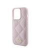 GUESS futerał do IPHONE 15 Pro GUHCP15LPSQSQSP (Quilted Metal Logo) różowy