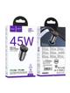 Ładowarka samochodowa Hoco 2 x USB C QC PD 45W NZ16B szara