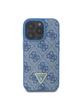 GUESS futerał do IPHONE 16 Pro GUHCP16LP4TDPB (PU Leather 4G Triangle Strass) niebieski