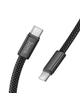 Kabel USB C do USB C Hoco 3A 60W płaski 1 m X125 czarny