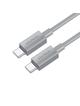 Kabel USB C do USB C Hoco 3A 60W 1 m X107 szary