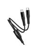 Kabel 2w1 USB C do USB C+C Hoco 1 m X123 czarny