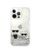 KARL LAGERFELD futerał do IPHONE 13 Pro KLHCP13LGKCS (Liquid Glitter K&C) srebrny